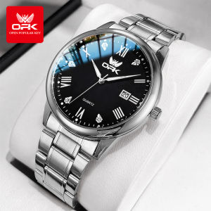 นาฬิกา OPK สำหรับกันน้ำผู้ชายแฟชั่นดั้งเดิมของผู้ชายธุรกิจพร้อมนาฬิกาลำลองผู้ชายควอตซ์กล่องสแตนเลส