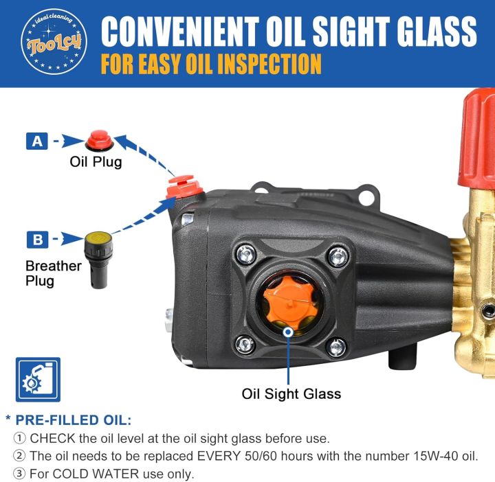 TOOLCY%20Pressure%20Washer%20Pump%203400%20PSI%20Max%203.0%20GPM,%203/4%20inch%20Shaft%20Horizontal%20Triplex%20Plunger%20Pump%20Replacement,%20Direct%20Drive,%20with%20Unloader,%205%20Nozzle%20Tips,%203/8"%20QC%20to%20M22-14mm%20Adapter%20-%20Image%206