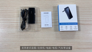 Lemorele C22 ตัวรับสัญญาณบลูทูธในรถยนต์ สเตอริโอในรถยนต์ AUX อะแดปเตอร์เสียงบลูทูธ ทีวี คอมพิวเตอร์ เครื่องส่งและรับสัญญาณบลูทูธ