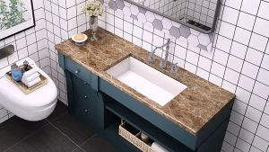 COD ลายหินอ่อน สติกเกอร์ 60x500cm แบบกันน้ำ กันน้ำมัน คุณภาพสูง สำหรับติดในห้องครัว วอลเปเปอร์หินอ่อน ติดผนังห้องครัว สติ๊กเกอร์ติดผน