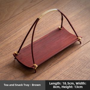Handmade Chinese Zen Style Bamboo Tray Dessert Display Home Living Room Snacks Candy Small Basket Tea Time Plate Vintage