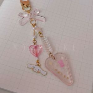 ♡ 𝕄𝕥 🩰Pink Angel Cinnamoroll Resin Accessories Keychain🩰 粉色甜系串珠挂件