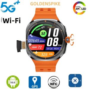 Đồng Hồ Thông Minh GOLDENSPIKE Ultra 5G LTE Android Có Chức Năng Gọi Video Hỗ Trợ SIM 4G/5G GPS WiFi Camera Xoay Gọi Điện Toàn Cầu Dành Cho Nam Giới