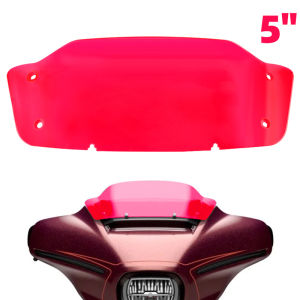 5" Motorcycle Red Windshield Upper Fairing Windscreen For Harley Touring CVO Street Glide FLHX Street Glide FLHXSE 2023 2024