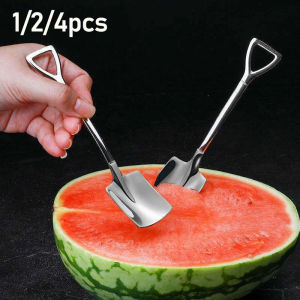 1/2/4pcs Stainless Steel Coffee Tea Spoon Creative Shovel Scoop for Dinner Ice Cream Dessert Watermelon Kitchen Tableware Bar Tool