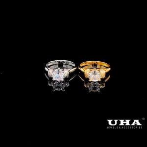 Nhẫn nữ đính xoàn N956 mạ vàng - trắng cao cấp