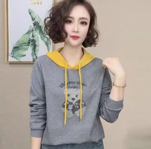 Ladies New Spring Season Fashionable All-Matching Hooded Sweatshirt