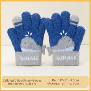 Winter Warm Five-Fingered Knitted Gloves for Children