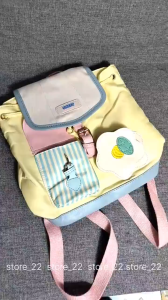 READY STOK Tas Import Bahu Ransel Korea Serut Motif Telur Lucu Wanita Manis Design Elegan Kekinian