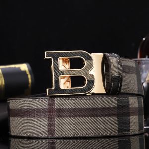 B Belts for Men 35mm Automatic Buckle Genuine Leather Belt for Jeans Branded Waistband High Quality Belt with Gift Box