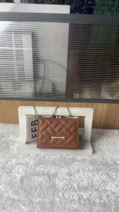 New stylish and simple short tri-fold wallet for women made of PU leather