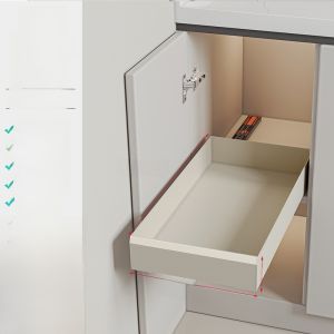 Modern Minimalist Kitchen Corner Storage Rack Deep Cabinet Spice Organizer Drawer Shelf No Drilling Required Aluminum Material