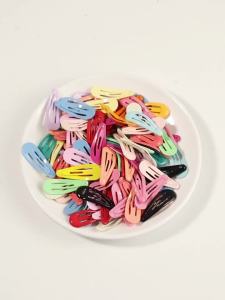 30 Chiếc 3cm Nhiều Màu Sắc Kim Loại Hình Giọt Nước Hairclips Dễ Thương BB Snap Clip Dành Cho Bé Gái DIY Mũ Hợp Kim Kẹp Tóc Y2K Phong Cách