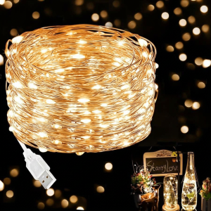 1pc 16.4ft 50led/32.81ft 100led Fairy Light Usb powered Warmwhite/White/Multicolor Best for Garden/Yard/Tree/Room Decor