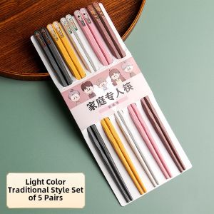 High-End Alloy Chopsticks Set for Home Use Creative Design Heat Resistant Anti-Mold Non-Slip Dinnerware Suitable for Daily Use