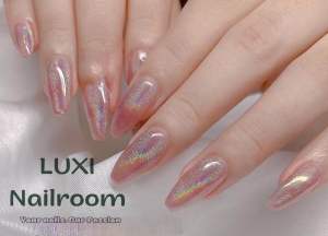 Nailbox - Móng Úp Thiết Kế Thủ Công Mẫu Thạch Hồng Mắt Mèo Cầu Vồng