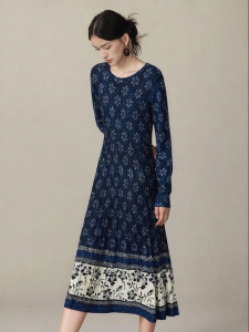 Slimming Wool Dress Long