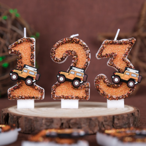 1Pc off-road vehicle 0-9 Number Birthday Candles for Cake Topper for Kids Birthday Baby Shower Wedding Anniversary Supplies