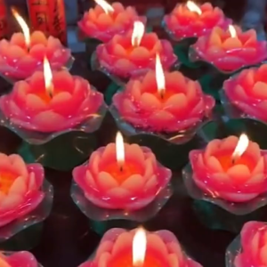 Lotus Candle 4hours Burning 1 pack 6 Piece Altar Praying Fortune