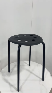 Kursi bulat plastik cafe bangku bakso makan susun tumpuk