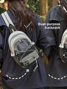 OUDENGPAI | Ultra-Lightweight Dual-Use Backpack Crossbody Bag For Travel And Cycling Mobile Phone Bag Small Book Bag Korean Style Youth