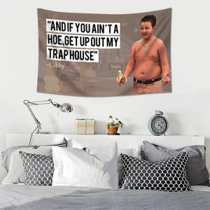 Gibby Fun Meme Tapestry iCarly Nostalgic Cartoon Polyester Fiber Bedroom Trendy Funny Wall Decoration Cloth