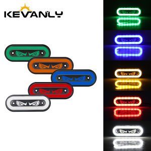 1Pcs 12V-24V Truck Side LED Marker Light Car Demon Eye Exterior Side Marker Flash Warning Light Van Clearance Lights Waterproof