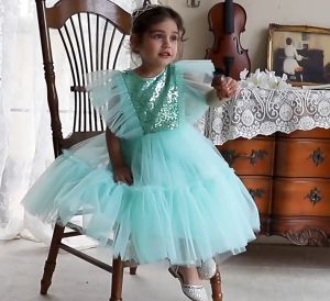 Summer childrens dress New Years new Christmas ball girls sequin embroidery party piano ceremony dress for 6 9 12 18 24 months 1 2 3 4 years Old mesh ball gown princess dress