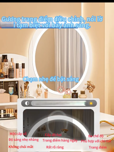 KMR Bàn trang điểm HD Bắc Âu có đèn LED chức năng đa dạng dễ dàng cho việc lưu trữ.