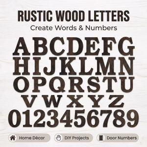 1 Piece Wooden Alphanumeric Wall Sticker Door Number Room Number Decorative Wall Sticker with Adhesive Backing