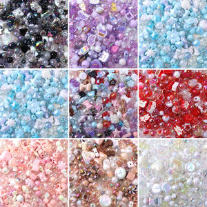 45 กรัม/ถุงผสมลูกปัดอะคริลิคที่มีสีสันโบว์ลูกปัดหลวม Spacer ลูกปัดสําหรับเครื่องประดับ DIY ทําโทรศัพท์มือถือ CHAIN CRAFT อุปกรณ์เสริม