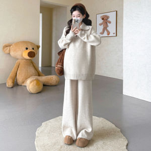 Soft Fashion Zipper Stand-Collar Maternity Suit For Autumn And Winter