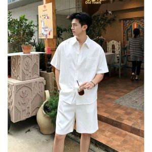 ZHUOCAN | Summer Breathable Set Short Sleeve Shirt Shorts