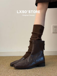 Retro Commuter Stylish Elastic Slimming Square Toe Boots Martin Boots