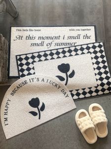 Nordic Style Silk Circle Door Mat Customizable Anti-Slip Entrance Mat Dirt Resistant Wear-Resistant Home Use Floor Mat