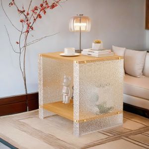 Modern Acrylic Floating Side Table Simple Living Room Coffee Table Bedroom Nightstand Home Furniture Art Style Design