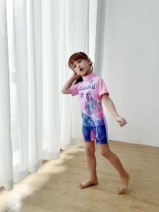 Baju Renang Panjang Muslimah Swimming Suit Kids Girl Boy Jumpsuit High Neck Zipper Summer Swimsuit Beachwear