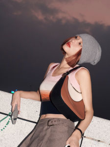 Rien Rien Cashmere Knitted Vest U-Neck Striped Woolen Tank Top Womens Autumn Fashion Commute Style Straight Cut Fit