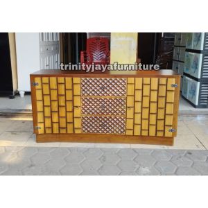 Meja Tv Meja Diswar Bufet Pendek Jati Jepara Premium/trinityjayafurniture