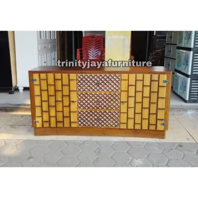 Meja Tv Meja Diswar Bufet Pendek Jati Jepara Premium/trinityjayafurniture