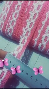 (Per 3 Meter) RDR469 Renda Rajut Two Tones Cantik Lebar 25Cm