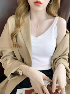 White Strapless Vest Womens Inner Wear Summer Outdoor Pure Desire Top New 2025 Sleeveless T-shirt Backless Cotton Blend