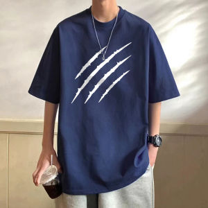 Áo Thun Cotton Nam Tay Ngắn Dáng Rộng Phong Cách Hong Kong Mùa Hè 2025 Thương Hiệu INS Pure Cotton Loose Fit round Neck Short Sleeve