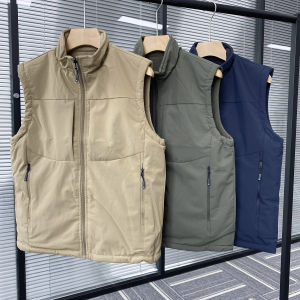 Thickened Double-Sided Wear Fleece Windproof Waterproof Stand Collar Mens Autumn Winter Fashion City Style Warm Vest Jacket