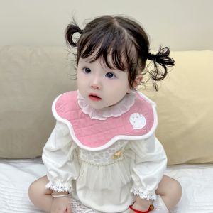 Baby Cotton Bib Newborn Baby Neckerchief Style Waterproof Vomit Milk Absorbent Thick Bib Autumn and Winter Soft Cute