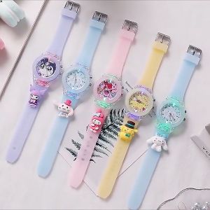 Sanrio Hello Kitty Watches Kawaii Kuromi My Melody Cinnamoroll Student Children LED Luminous Bracelet Watch Kids Gifts