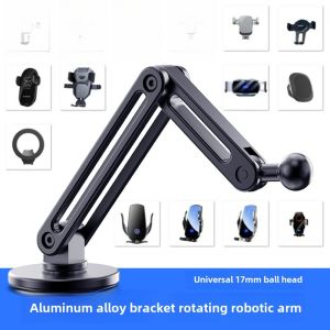Mobile Phone Holder Rotate Base MagSafe Magnetic Suction Car Cantilever Aluminum Alloy 17mm Center Console Instrument Panel Paste Universal Ball Head Neutral Accessories Foldable Car New Energy Tesla