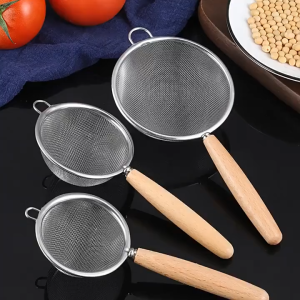 Handle Stainless Steel Small Colander Fine Mesh Oil Strainer Multi-function Filter Mesh Flour Sifter Kitchen Baking Tools Nice