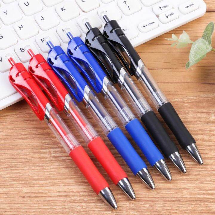 【Ready Stock】13Pcs Set Ballpen Retractable Gel Pens Black Red Blue Ink ...