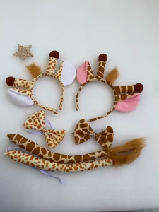 (Ready Stock) Giraffe Costume Set for Kids - Cute Headband Gloves Tail Bow Tie & Tutu Skirt Halloween Cosplay Zoo